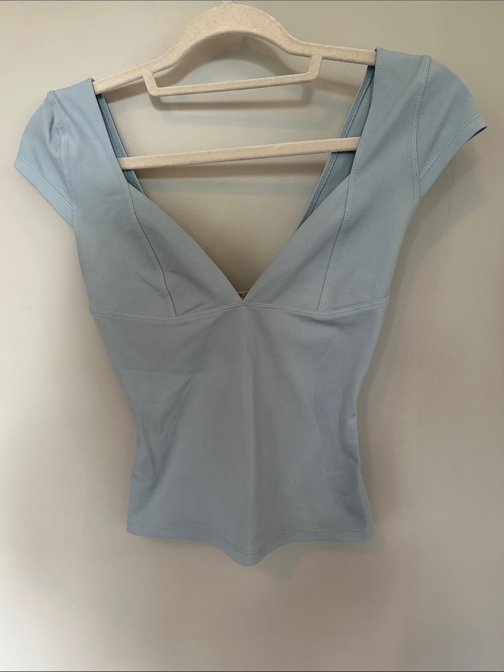 Intimately Free People Light Blue V-Neck Cap Sleeve Top size small